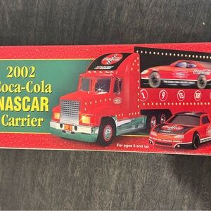 2002 Coca Cola Red Toy NASCAR Carrier with Matching Race Car